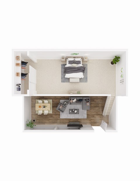 University Commons loft upstairs floorplan image