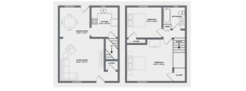 Two Bed, One Bath | Townhome
