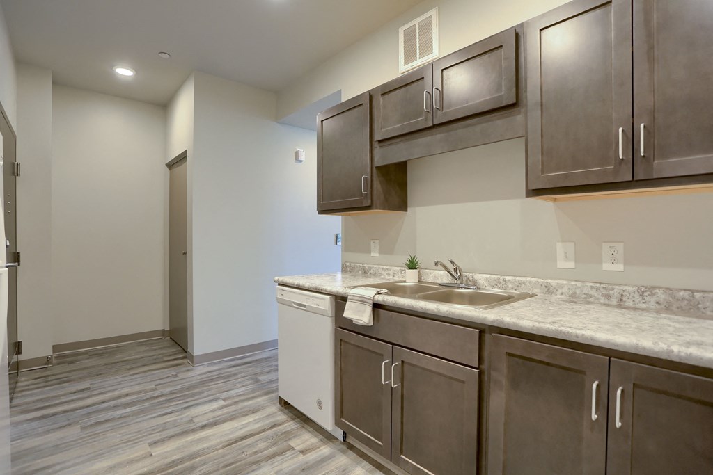 Mount Joy Senior Housing | a kitchen with a sink and a dishwasher