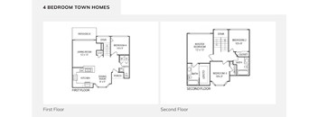 A diagram shows the layout of a 4 bedroom townhouse, with two different floor plans.