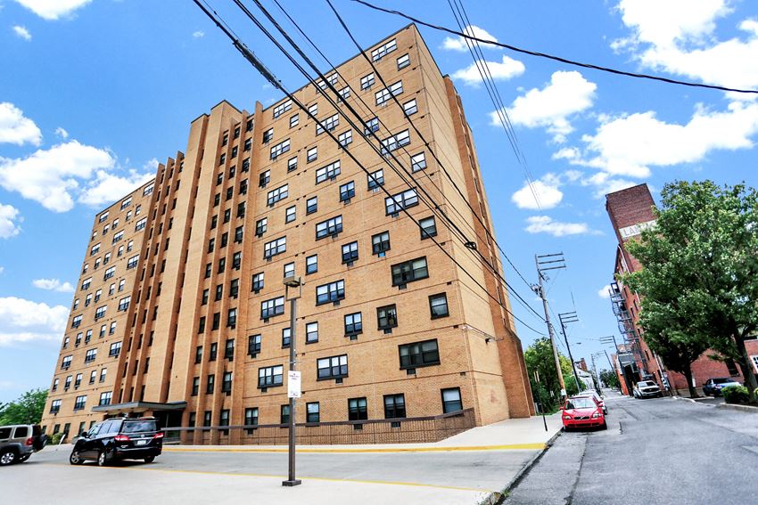 a large brick building with many windows