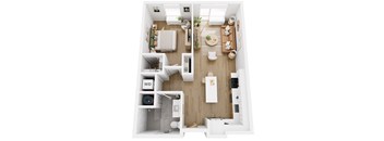 Apartments in Lancaster | a 1 bedroom floor plan with a bathroom and a living room