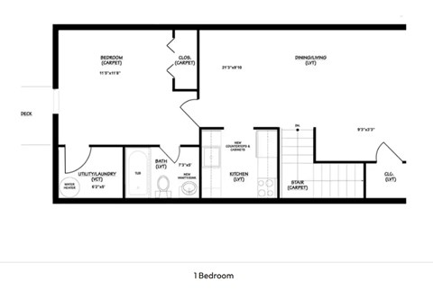 A black and white diagram of a bedroom with labeled rooms and furniture.