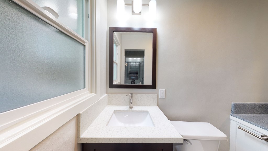 Beautiful fixtures in updated bathrooms