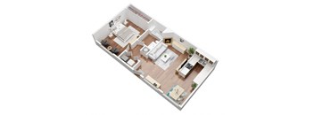 1 bedroom Willow  Floorplan