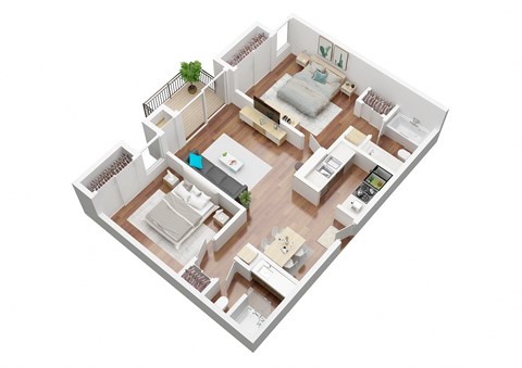 Cielo 2 Bedroom Apartment Split Floor Plan