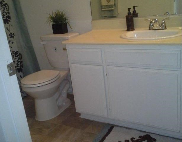 Plenty of cabinet space in the bathrooms