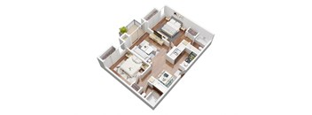 Cielo 2 Bedroom Apartment Split Floor Plan