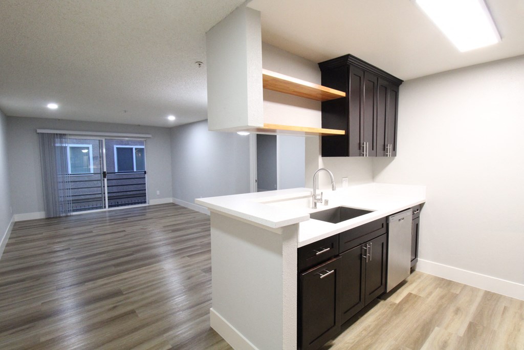 Entrance View, Kitchen, Living Room