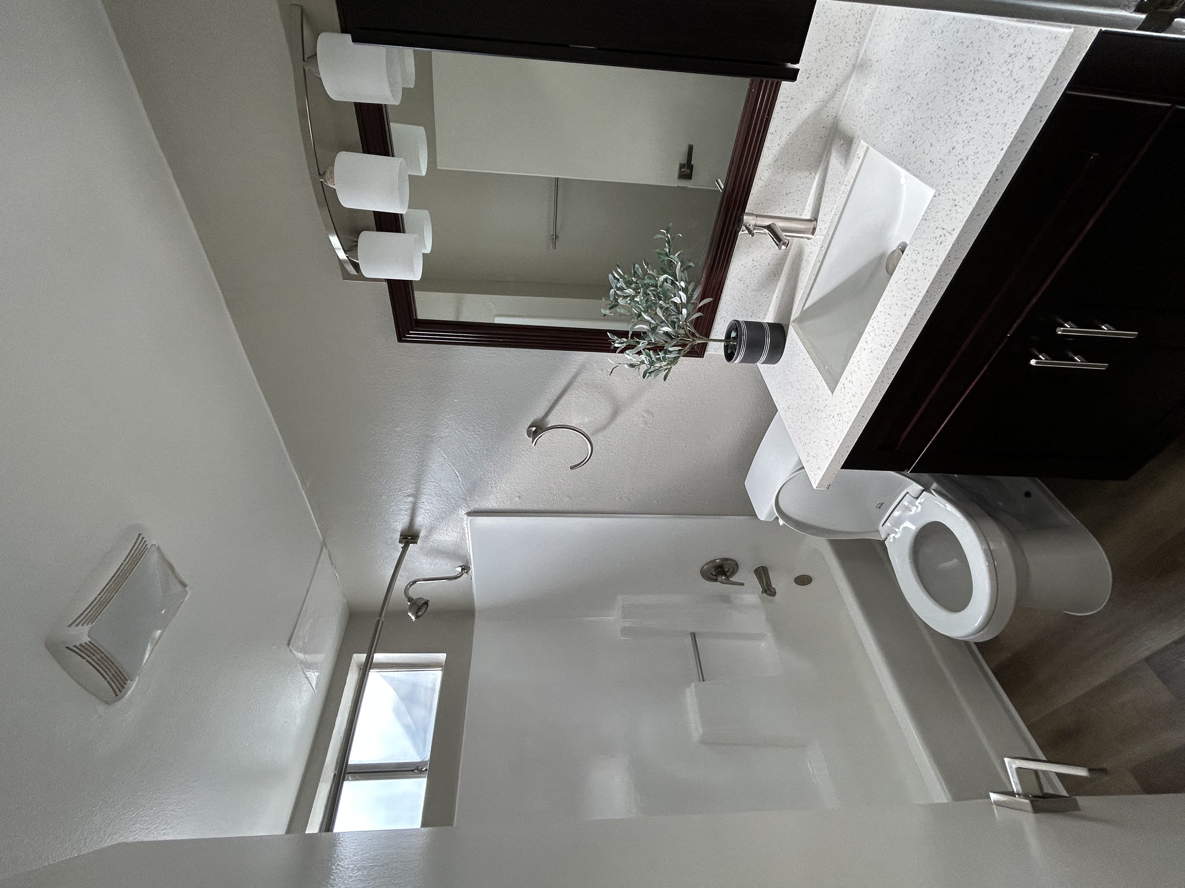 a bathroom with a sink and a toilet and a mirror