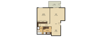 Highland Manor 1 bedroom floor plan