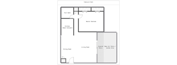 1 bed, 1 bath, 840 sq ft; Open Patio