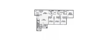 4 Bedroom Floorplan at The Westcott, Evansville, IN, 47715