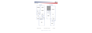 a floor plan of a house with two different floors