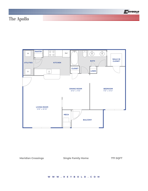 The Apollo 1Bed 1Bath 771Sqft