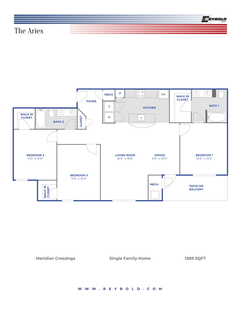 The Aries 1Bed 1Bath 1389Sqft