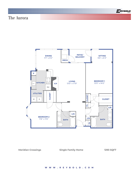 The Aurora 2Bed 2Bath 1293Sqft