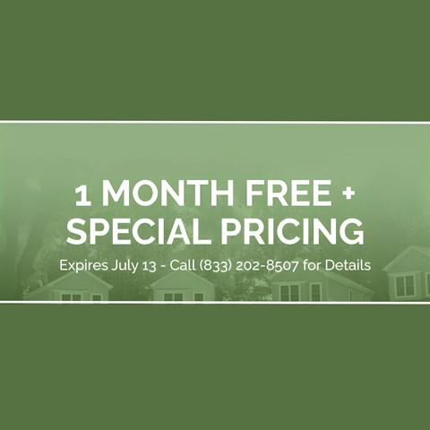 A promotional image offering a free month and special pricing for a service, with a deadline of July 13 and a contact number provided.