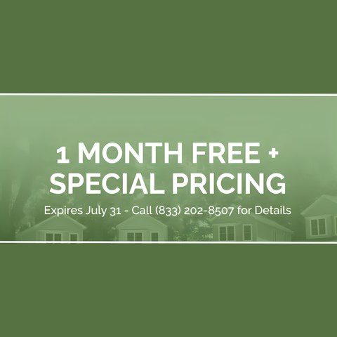 A promotional image offering a free month and special pricing.