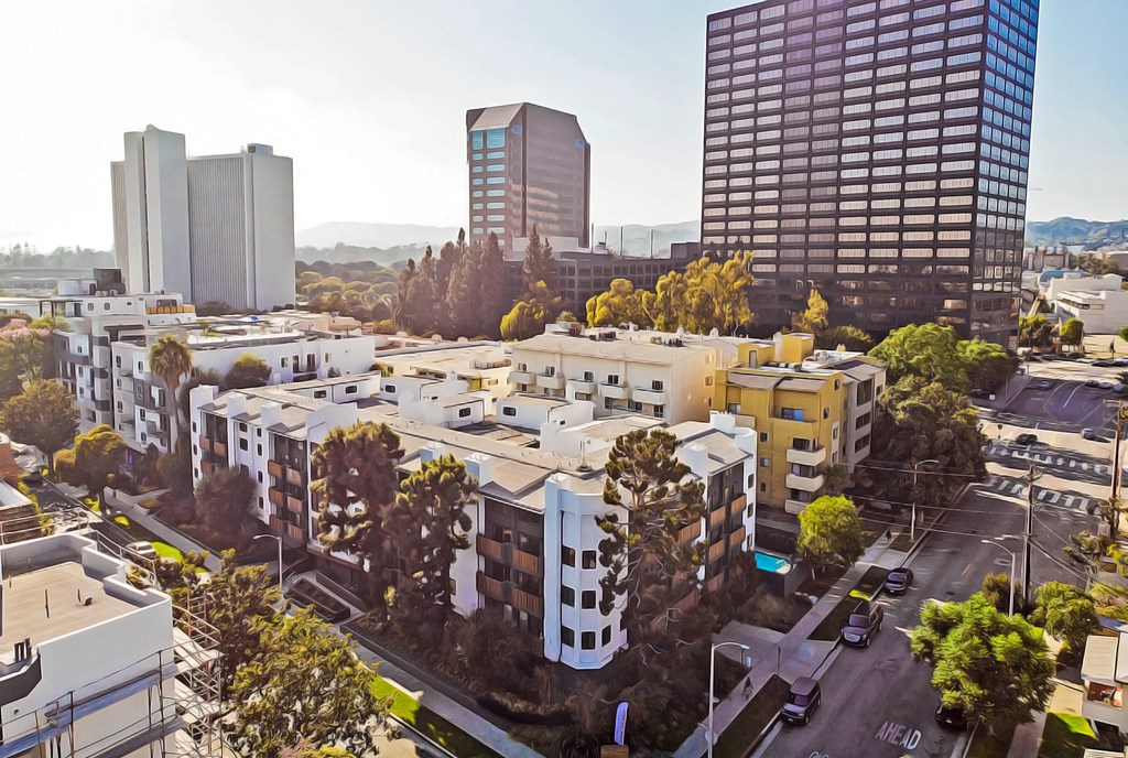 City view from bird eye view  at Westwood Riviera Apartments, Los Angeles, CA, 90024