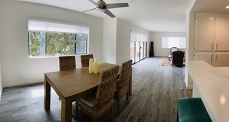 Open dining room connecting living room to the kitchen 