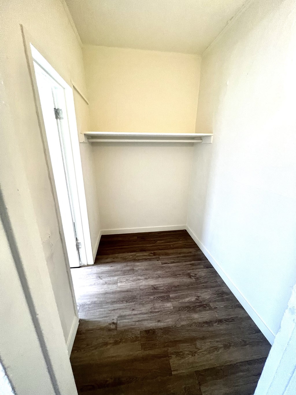 Large closet with hanging rod