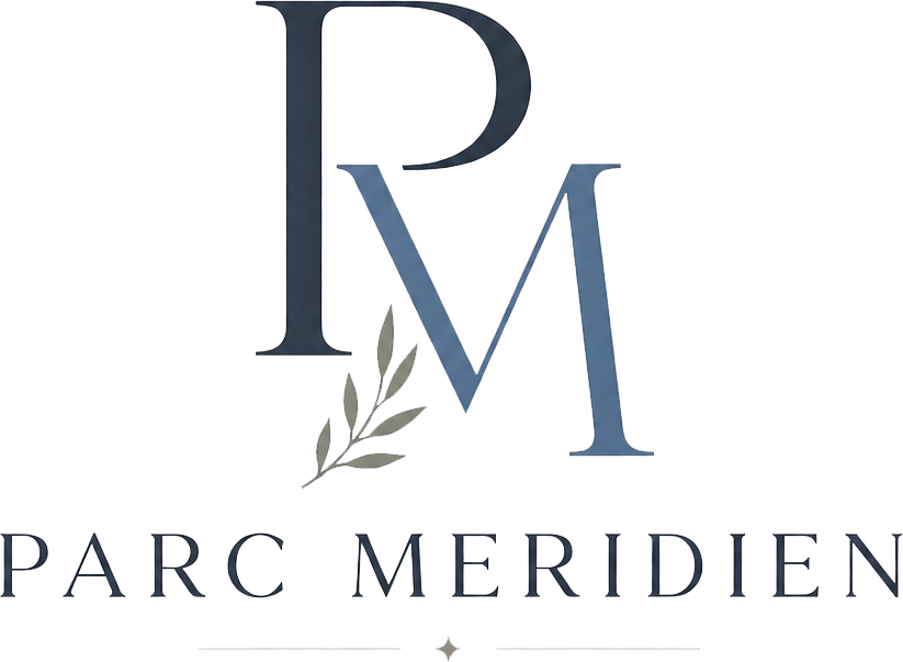 The image is a logo with the initials PM and the name "PARC MERIDIEN" written underneath.
