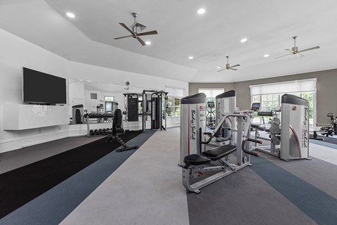 A spacious gym  at The Austin Apartment Homes, Deptford, NJ