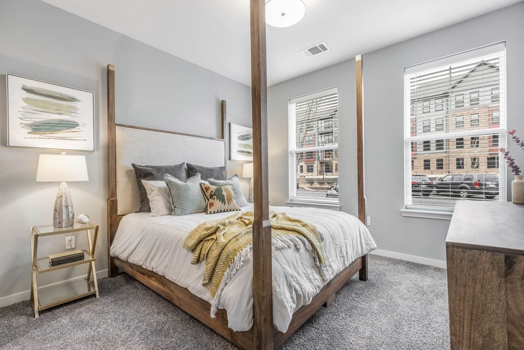 Our bedrooms fit king sized beds and large furniture  at Meeder Flats Apartment Homes, Cranberry Township, PA, 16066