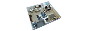 1 Bed 1 Bath Floor Plan at Champions Walk Apartment Homes, Florida