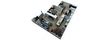 2 Bed 1 Bath Floor Plan at Champions Walk Apartment Homes, Bradenton