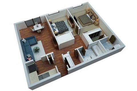 2x2-Bedroom Floor Plan at The Villas at Flagler Pointe, Saint Petersburg