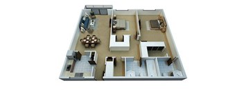 2x2-Bedroom Floor Plan at The Villas at Flagler Pointe, Saint Petersburg, Florida