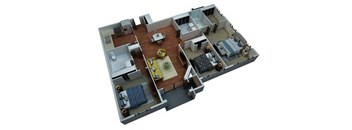 a floor plan with a bedroom and a living room at The Austin Apartment Homes, New Jersey, 08096