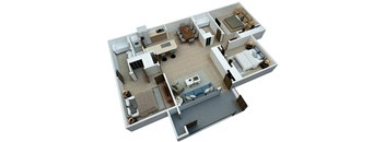 3 Bed 2 Bath Floor Plan at Champions Walk Apartment Homes, Bradenton, 34210