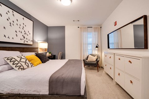 Comfortable Bedroom at The Ledges Apartment Homes, Groton, 06340