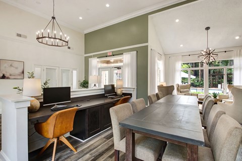 a dining room and living room with a table and chairs at Timberwalk at Mandarin Apartment Homes, Florida, 32257