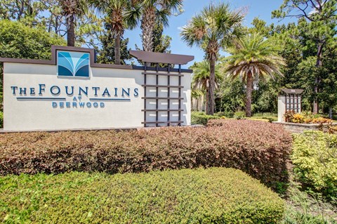 Sign at The Fountains at Deerwood Apartments, Florida