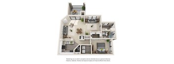A Floor Plan  at The Monroe Apartment Homes, Tallahassee, FL, 32303