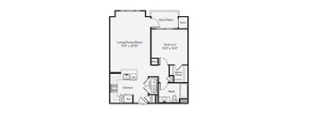 A1 Floor Plan at Merion Stratford Apartment Homes, Stratford, CT, 06614