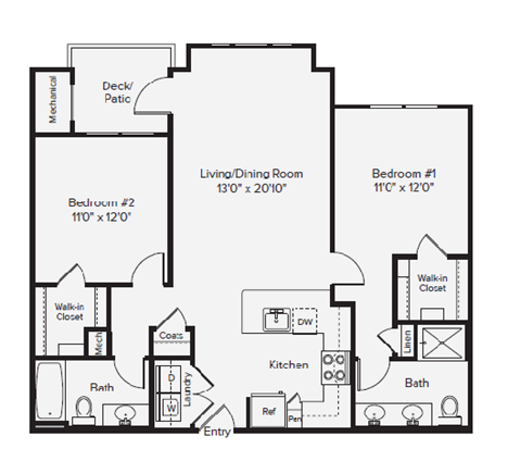 B1 Floor Plan at Merion Stratford Apartment Homes, Stratford