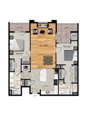 B3-1 Floor Plan at The Collings at the Lumberyard, Collingswood, New Jersey