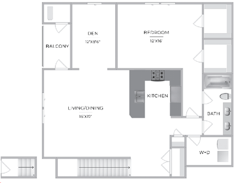 Barclay Glen, 1BR with Den  at Barclay Glen Apartments, Williamstown, NJ, 08094