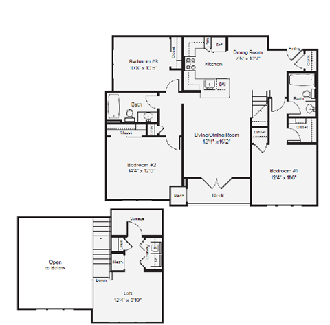 C1L Floor Plan at Merion Stratford Apartment Homes, Stratford, CT, 06614