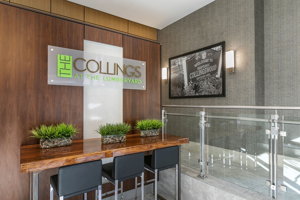 a work area in the Clubhouse  at The Collings at the Lumberyard, New Jersey, 08108