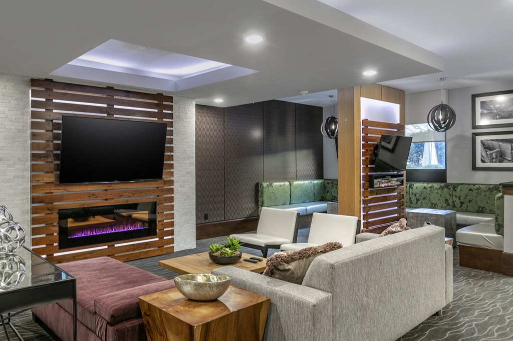 The Clubhouse with a lounge area and television at The Collings at the Lumberyard, New Jersey, 08108