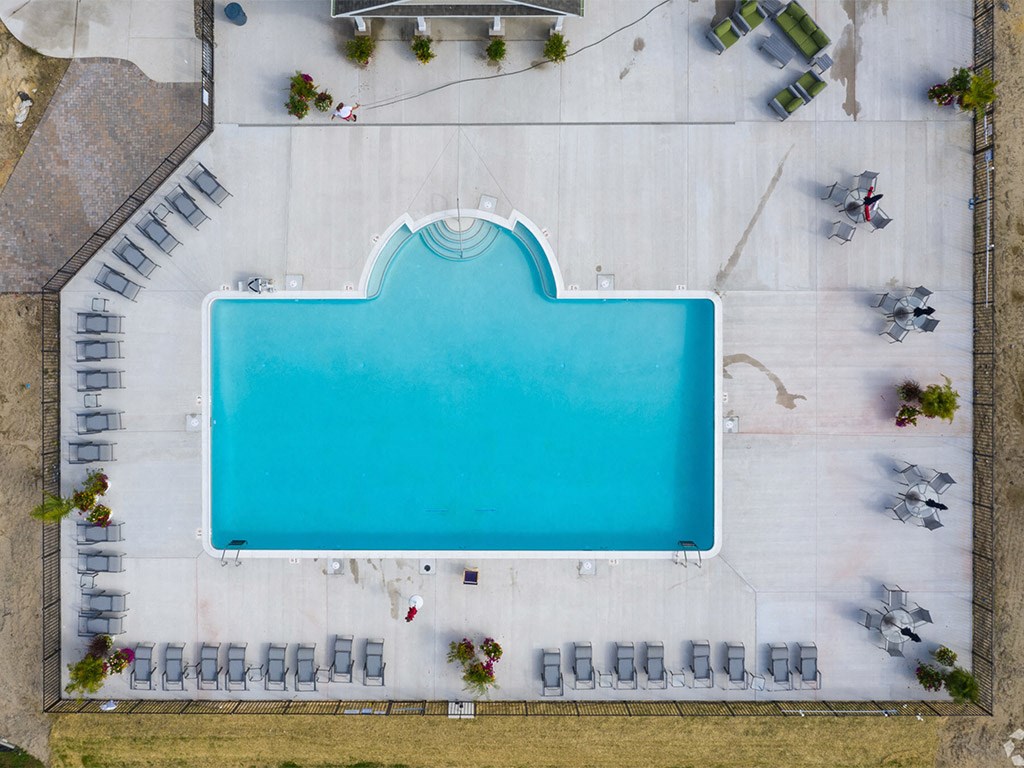 Aerial Pool View at Carillon Woods, Millsboro, Delaware