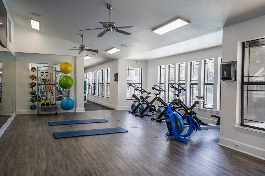Get strong in our 24-hour fitness center!   at The Monroe Apartment Homes, Tallahassee, FL, 32303