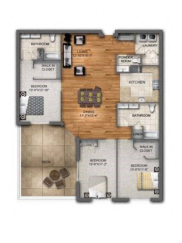 E1 Floor Plan at The Collings at the Lumberyard, New Jersey