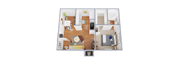 Governer Floor Plan at Foxrun Apartments, New York, 12065